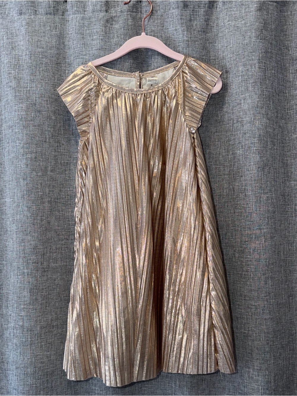 OshKosh B'gosh Shimmering Gold Pleated Girls Dress 4T